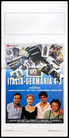 1990 * Locandina Cinema "Italia - Germania 4-3 - Fabrizio Bentivoglio, Massimo Ghini" Commedia (B+)