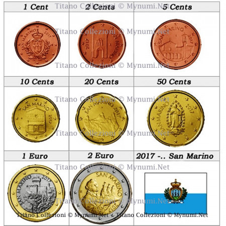 2024 * Serie 8 Monete Euro SAN MARINO "New Design" FDC