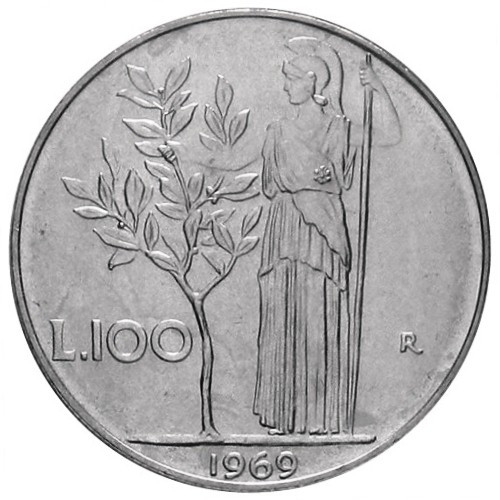 1969 100 Lire Italia Minerva Mynumi