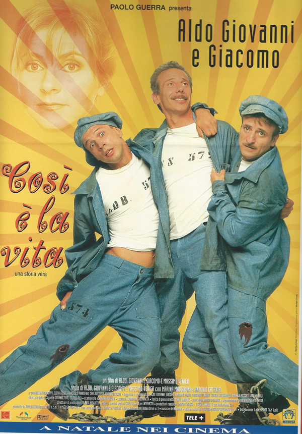 1998 * Locandina Cinematografica Originale “Così È la Vita - Aldo, Giovanni  e Giacomo - Mynumi