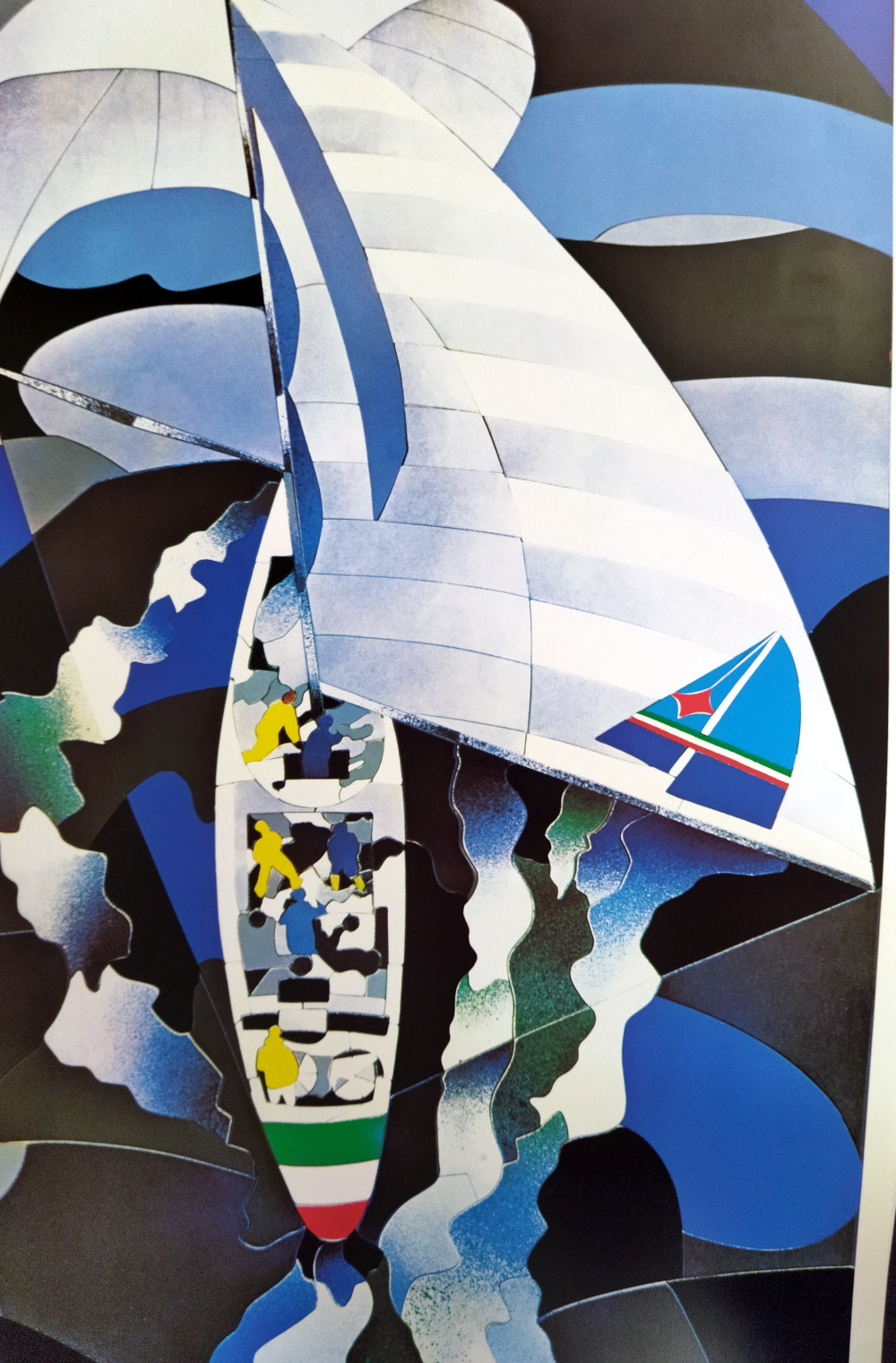 AZZURRA AMERICAN'S CUP poster manifesto Barca a Vela Sailboat Nespolo  1983 Q5
