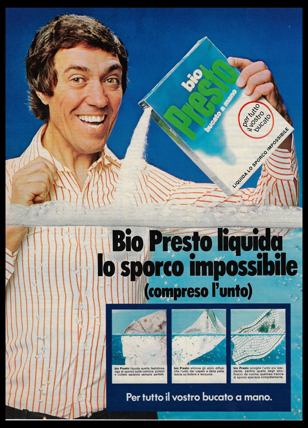 Anni ' 70 * Pubblicità Originale Bio Presto, Liquida Lo Sporco  Impossibile Italia - Mynumi