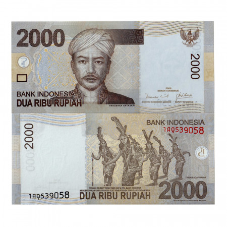 2009 * Banknote Indonesia 2000 Rupiah "Prince Antasari" (p148a) UNC