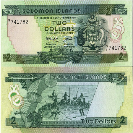 ND (1986) * Banknote Solomon Islands 2 Dollars "Fishermen" (p13a) UNC