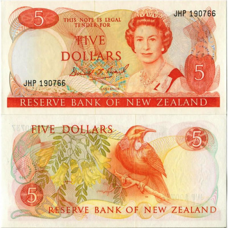 ND (1981-92) * Banknote New Zealand 5 Dollars "Elizabeth II" (p171c) UNC