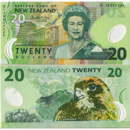 1999 * Banknote Polymer New Zealand 20 Dollars "Elizabeth II" (p187a) UNC
