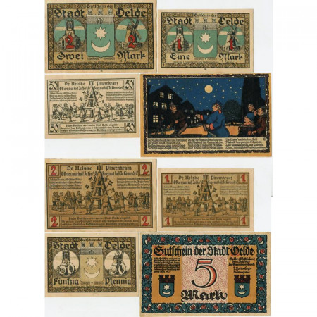 1921 * Set 4 Notgeld Germany 50 Pfennig 1. 2. 5 Mark "North Rhine-Westphalia – Oelde" (1007)