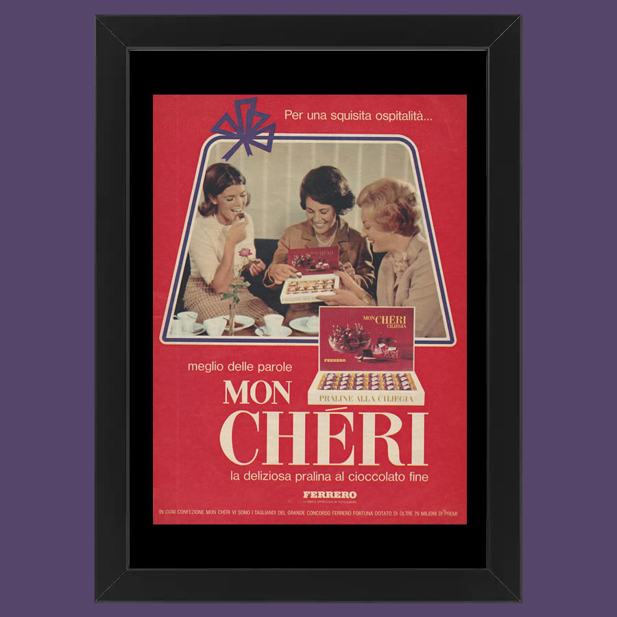 S Advertising Original Ferrero Mon Ch Ri Per Una Squisita Ospitalit Frame Mynumi