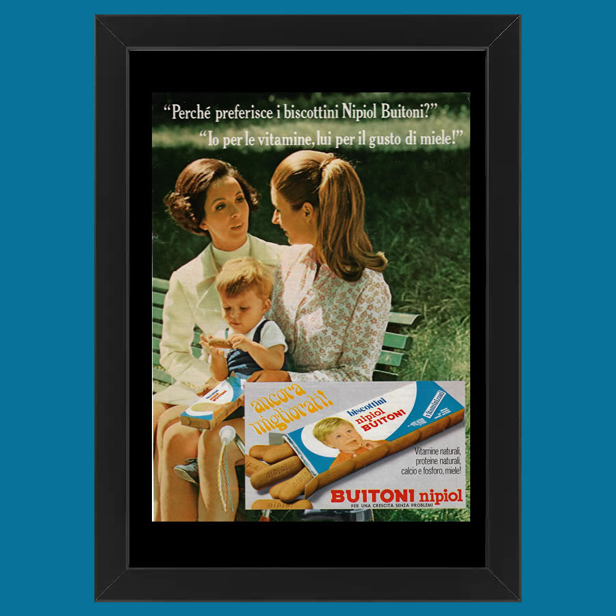 70's * Advertising Original Buitoni, Biscotti Nipiol Frame - Mynumi