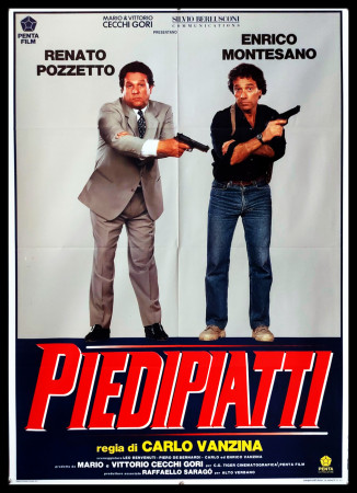 1991 * Affiche 2F De Cinéma "Piedipiatti - Enrico Montesano, Renato Pozzetto" Comédie (B)