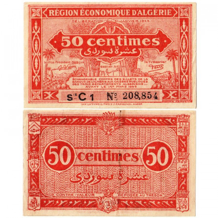 L.1944 * Billet Algérie 50 Centimes "Amministrazione Francese" (p97a) SUP