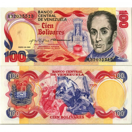 1980 * Banconota Venezuela 100 Bolivares "Simón Bolívar" (p59a) FDS