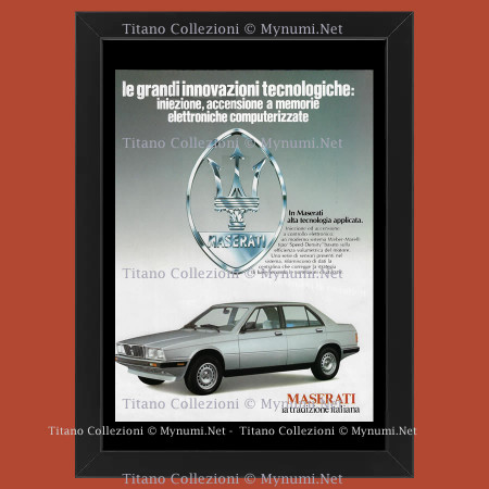 Ans 80 * Publicité Original "Maserati, Le Grandi Innovazioni Tecnologiche" Cadre