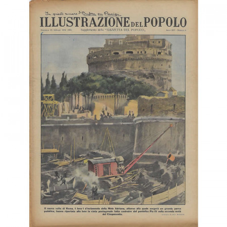 1934 * Illustrazione Del Popolo (N°8) "Il Nuovo Volto di Roma" Magazine Original