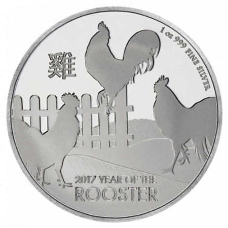 2017 * 2 Dollars Argent 1 OZ Niue Nouvelle-Zélande "Année du Coq" BU