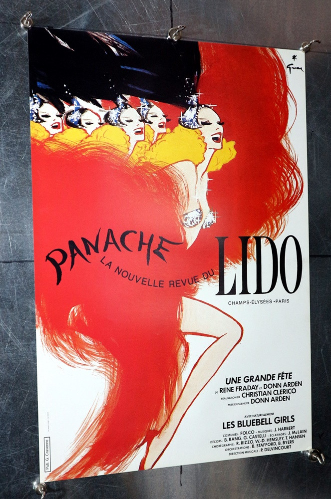 Lido Cabaret Bravissimo by Rene Gruau Original 1980 Vintage French