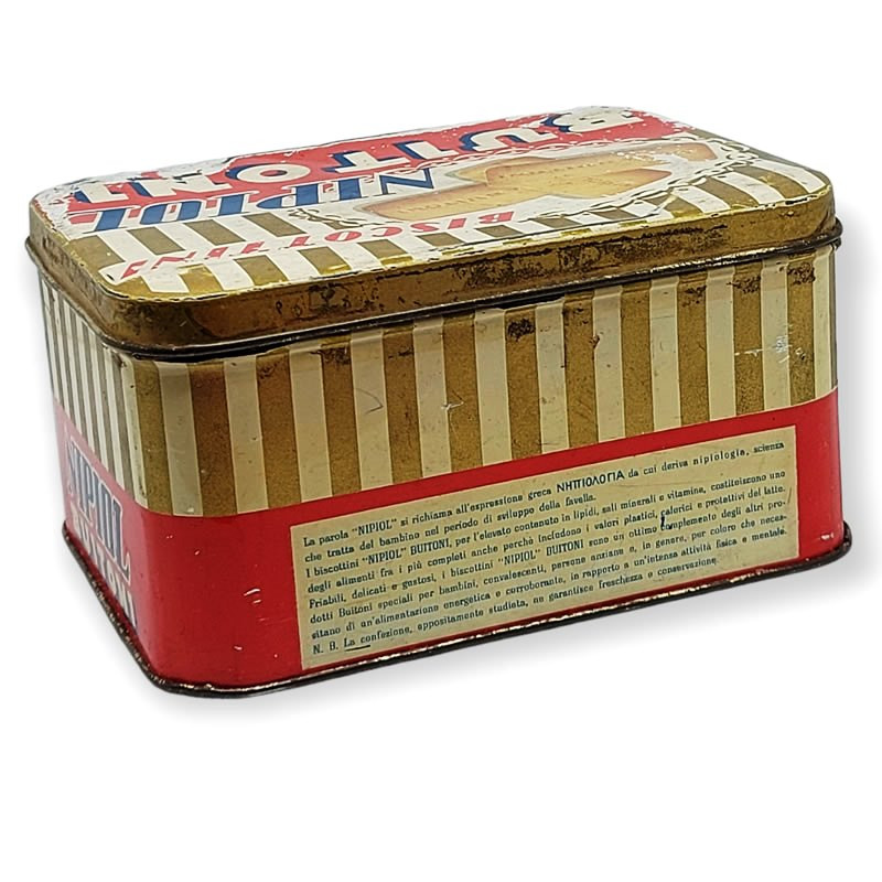 Vintage Nipiol Buitoni Biscuits Tin Box 