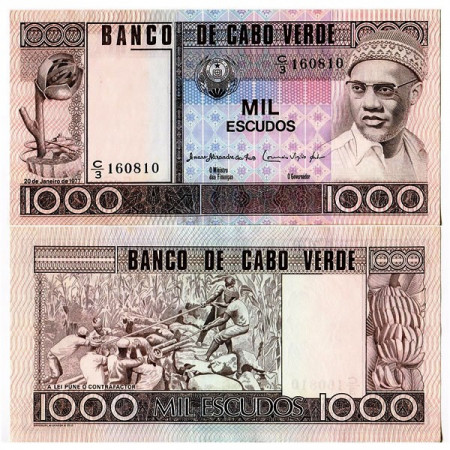 1977 * Billete Cabo Verde 1000 Escudos "A Cabral" (p56a) SC