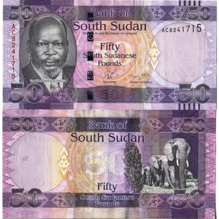 ND (2011) * Billete Sudán del Sur 50 Pounds "Dr. John Garang de Mabior" (p9) SC