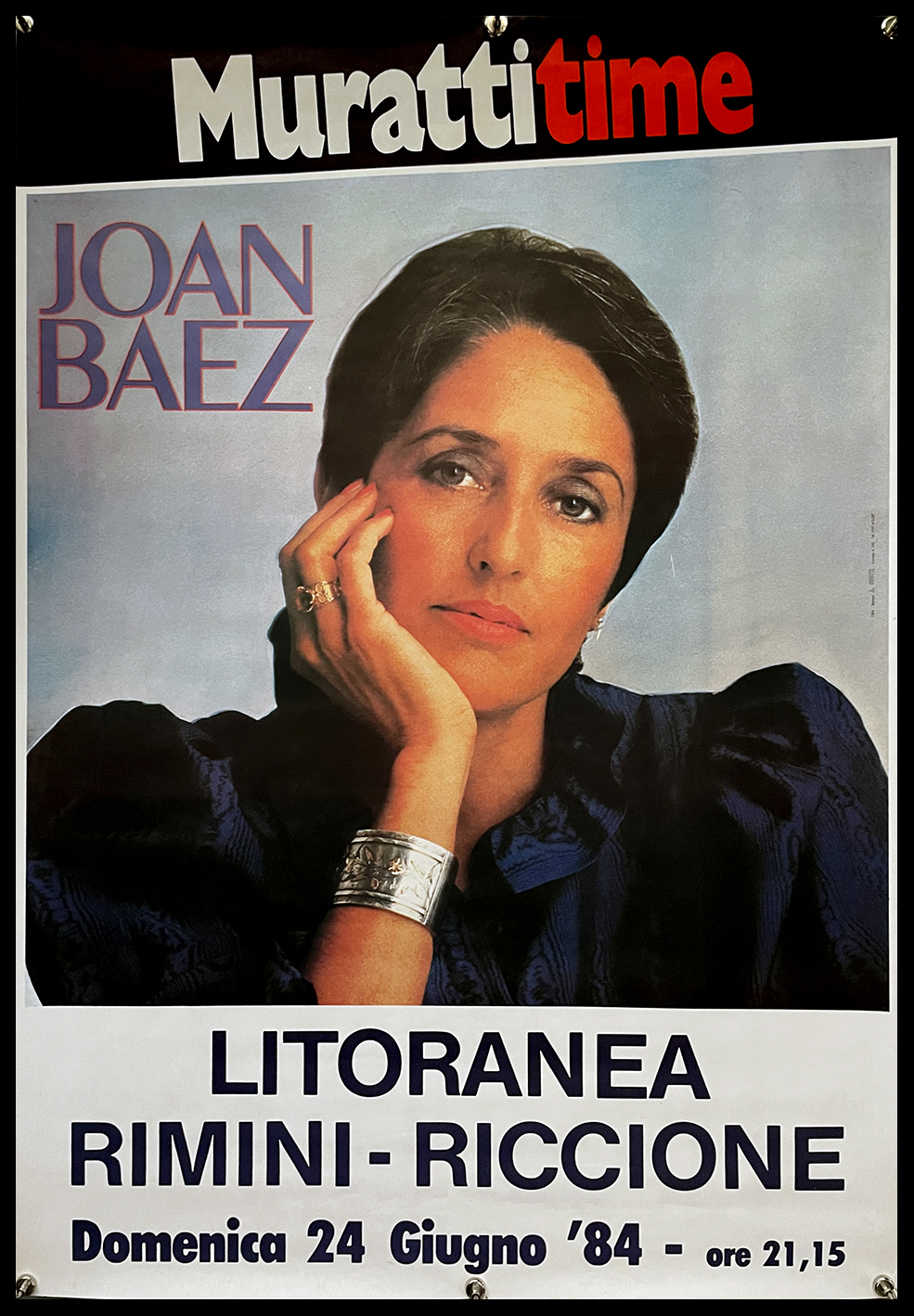 1984-affiche-original-joan-baez-muratti-time-rimini-riccione