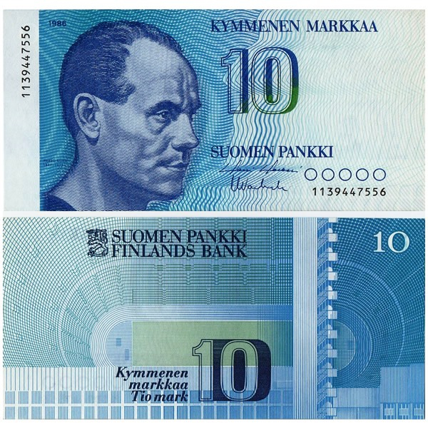 1986 * Banknote Finland 10 Markkaa 